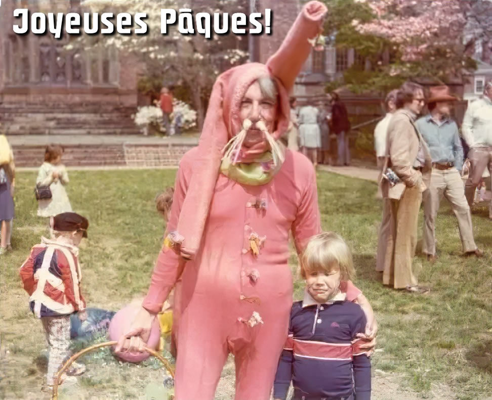 costume de lapin de Pâques ridicule