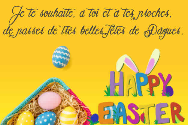 carte de voeux très belles fêtes de Pâques.