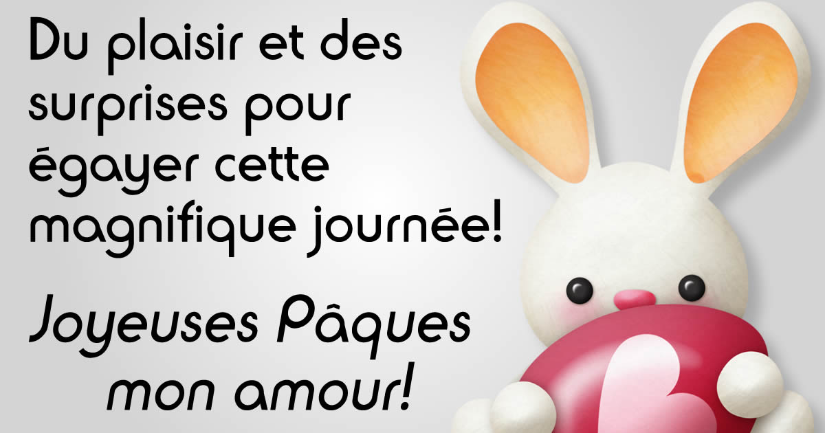 Carte de voeux joyeuses Pâques mon amour!