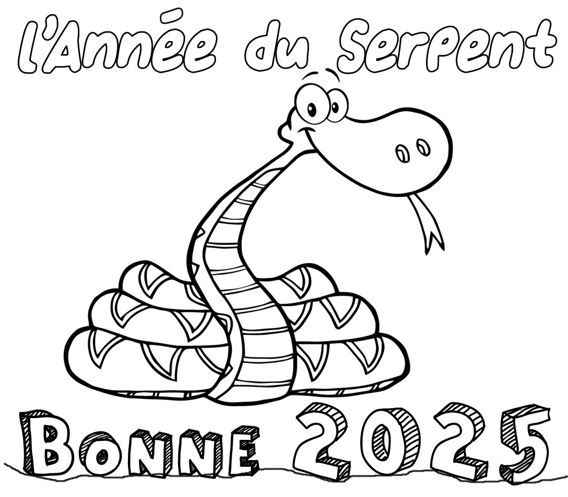 Coloriage 2025, l'année du  dragon de Bois