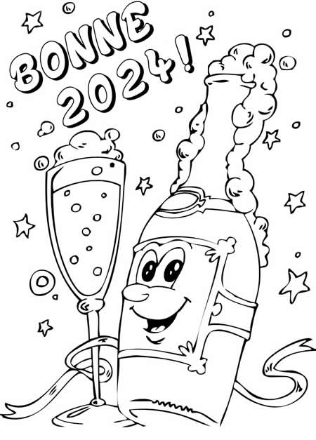 Dessin fêter le nouvel an avec un toast au champagne
