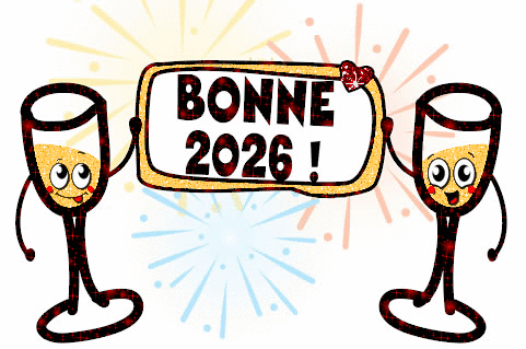 Gif amusantes bonne anne 2026 avec verres