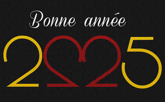 Image Bonne année 2025 avec coeur