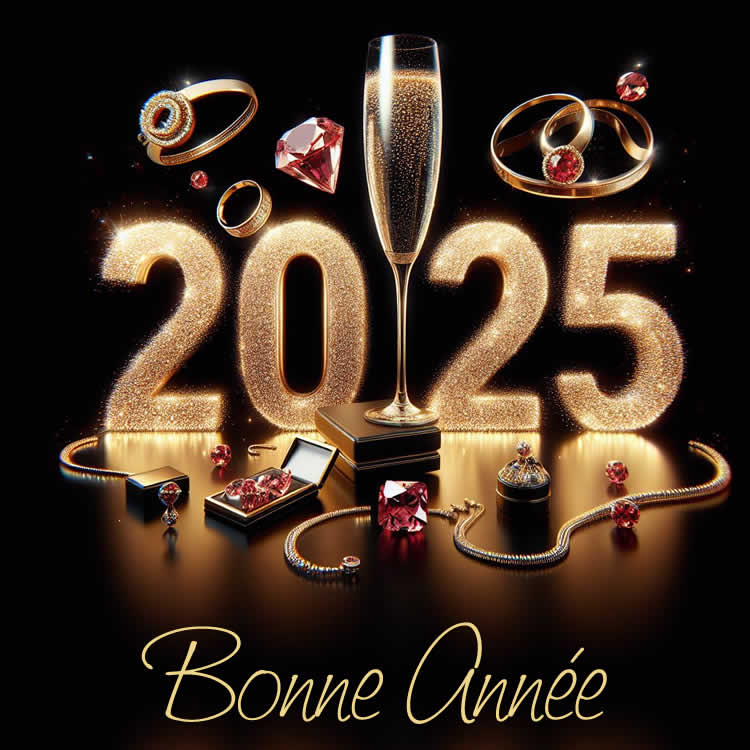 bonne année  2026 avec de l'or et des bijoux