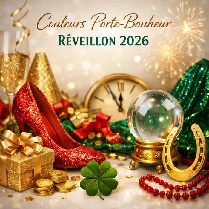 Image couleurs porte-bonheur pour le Réveillon 2026