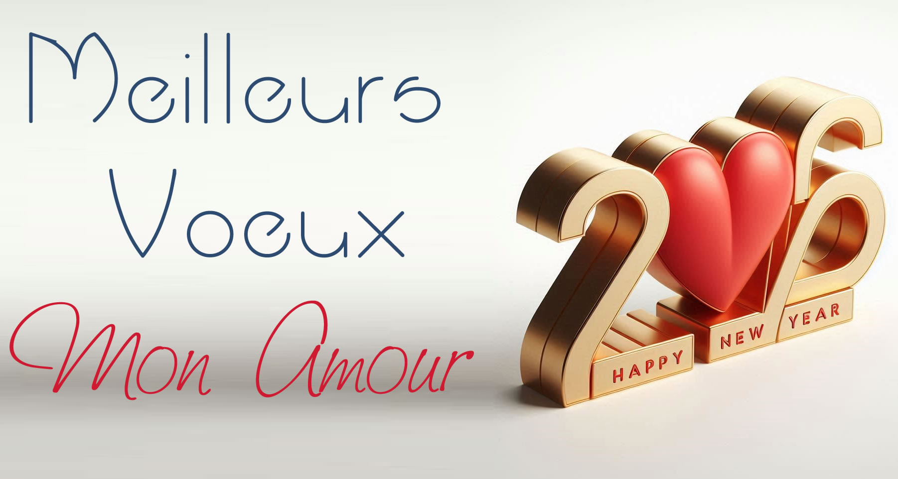 Meilleurs Vœux 2027 en forme de coeur