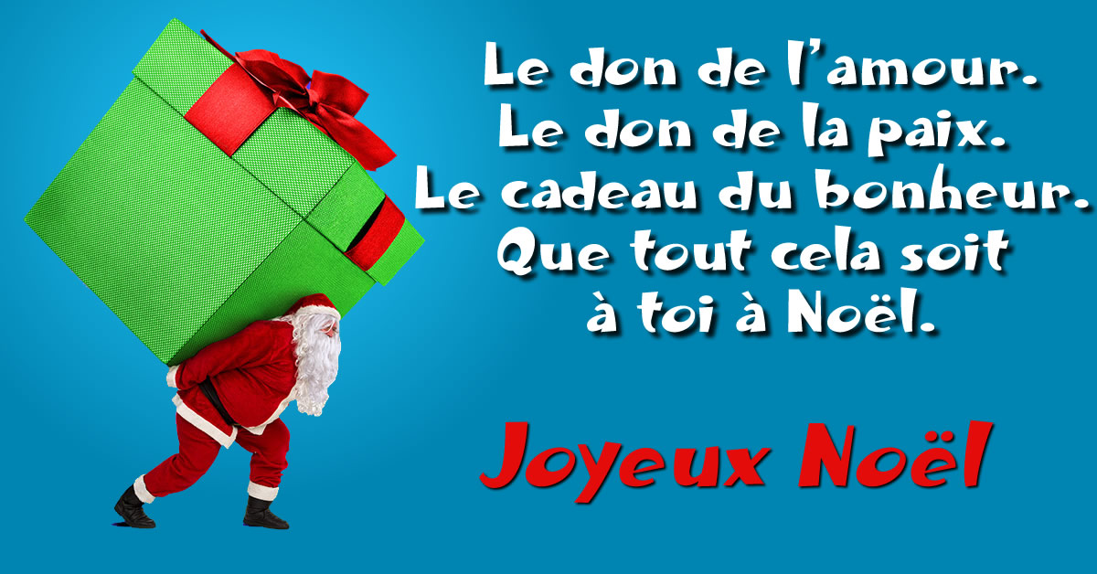 Image du père noël avec message