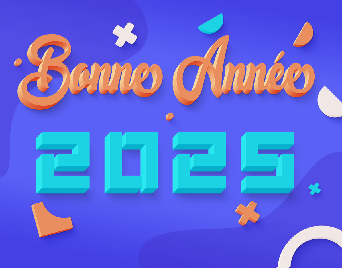 2025 Image avec des chiffres colorés