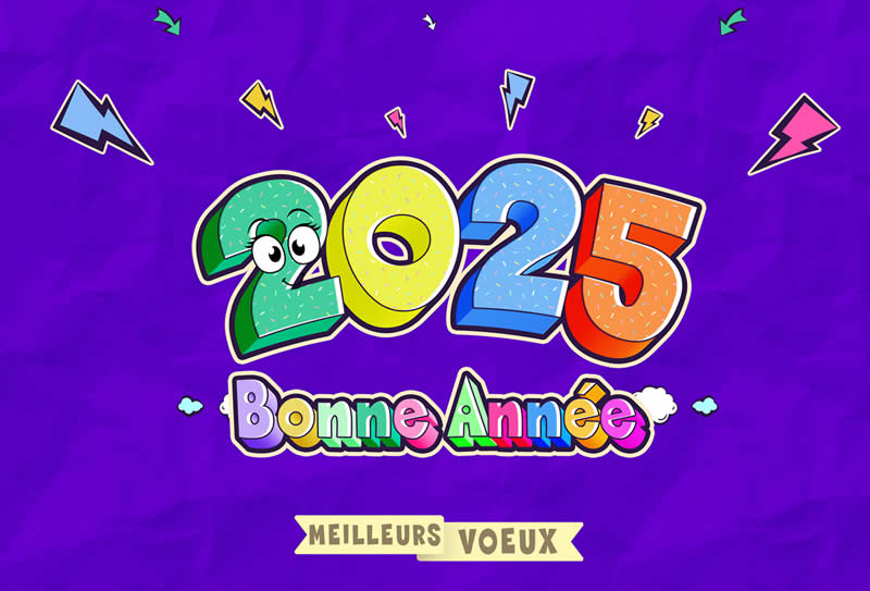 Image 2025 bonne année et meilleurs voeux joyeuse et colorée