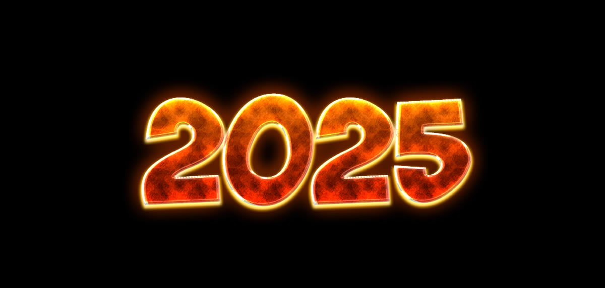 Image 2025 image rouge avec des éclairs de lumière