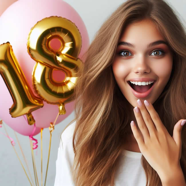 photo d'une fille fêtant ses 18 ans 