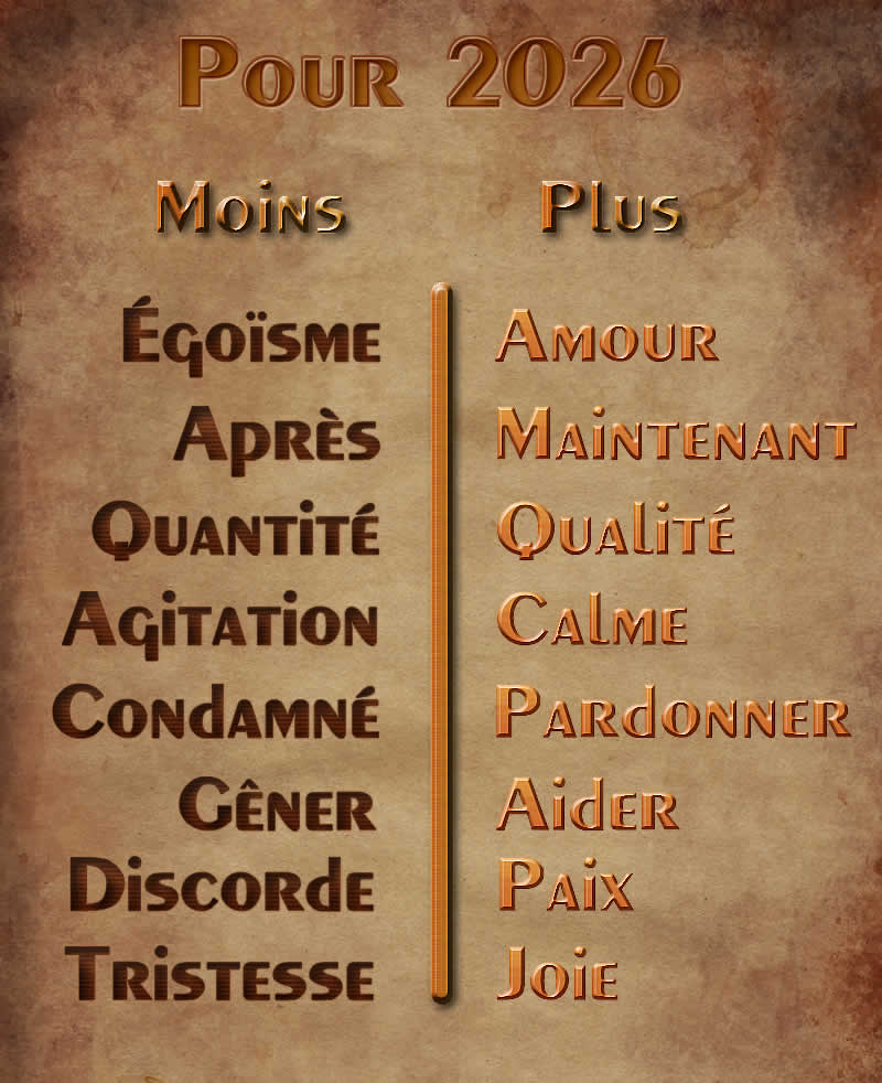 image avec liste de bonnes intentions pour 2027, en commençant par la transition de l'égoïsme à l'amour.