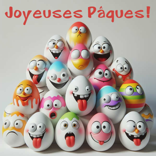 Belle image joyeuse et colorée avec de nombreux œufs empilés les uns sur les autres