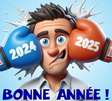 image humoristique proche entre l'ancienne année et la nouvelle 2025