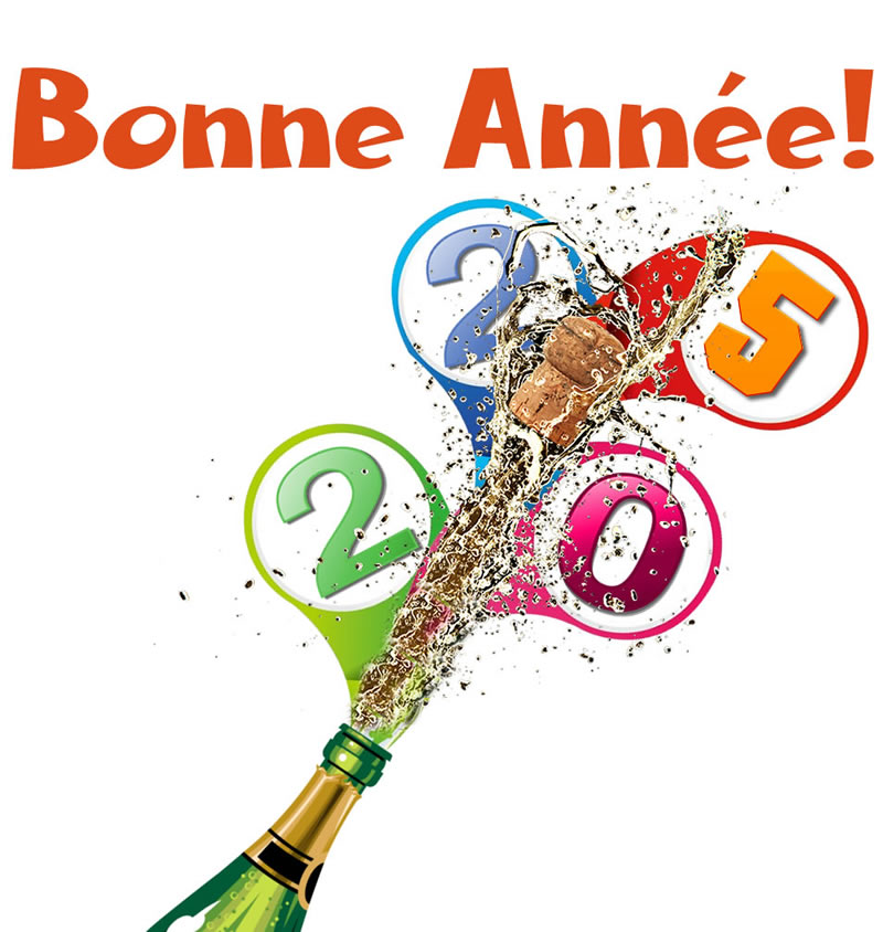 Image colorée et joyeuse de la bonne année 2025