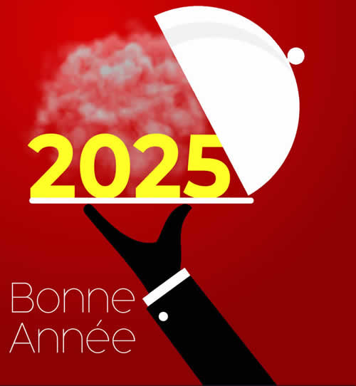 Image humoristique avec 2023 servi bien cuit et fumant